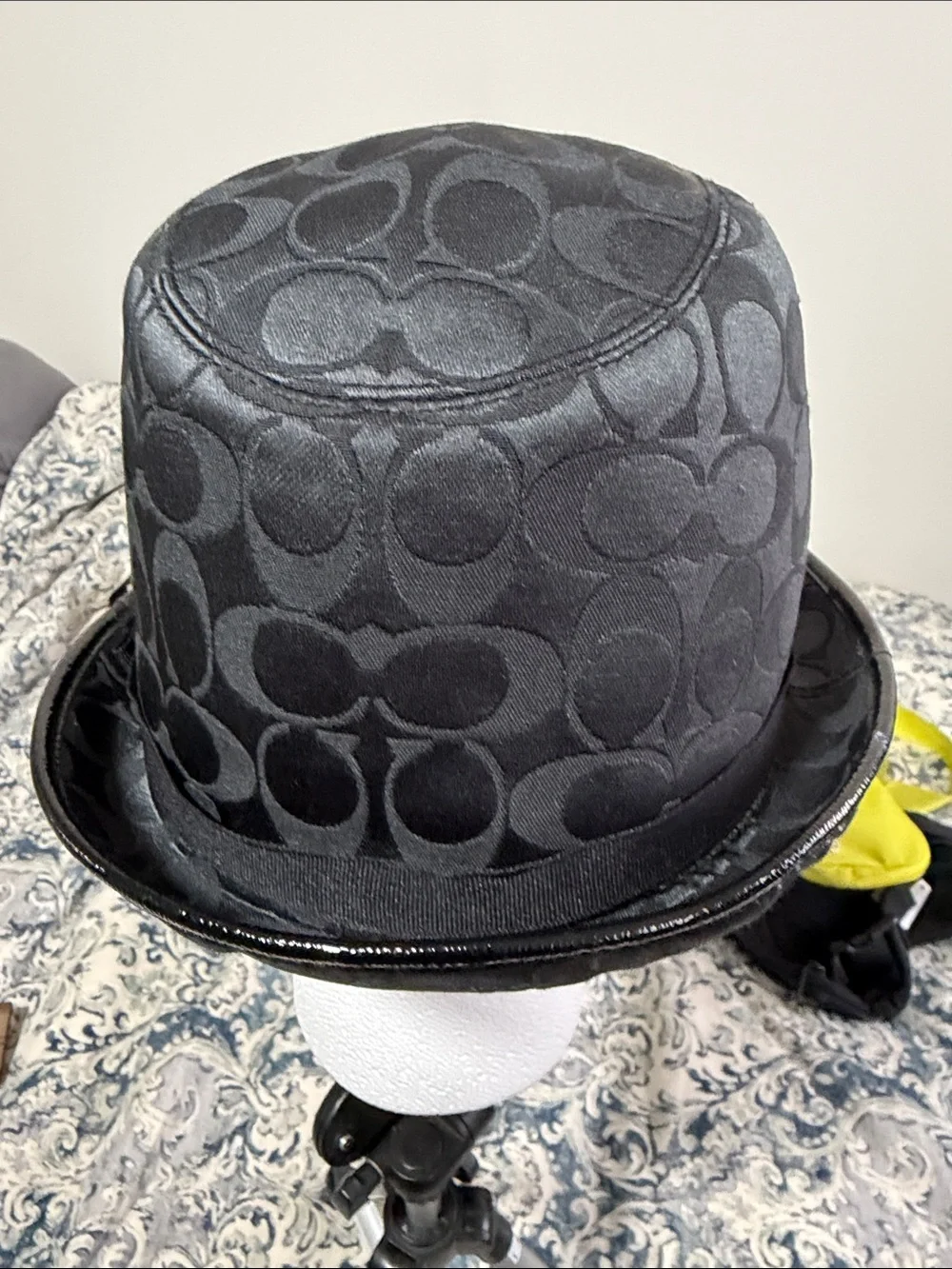 NWOT•Coach Unisex Black Signature Pattern Trilby Hat